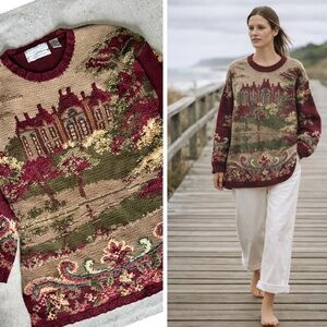 Northern Isles Vintage Hand Knit Scenery Ramie Cotton Mix - XL